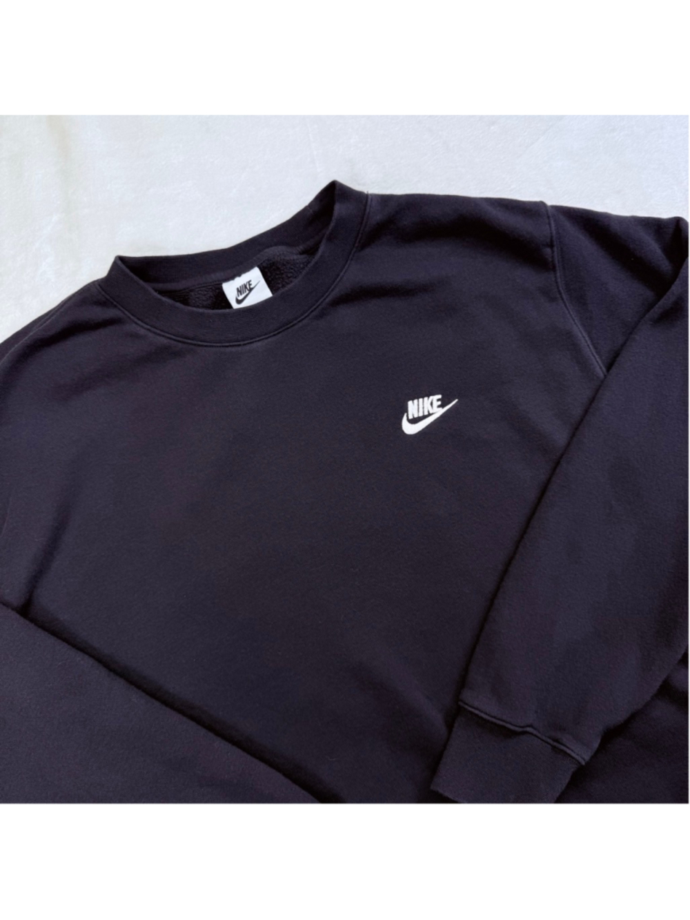 Men's Y2K Nike Black Crewneck Sweatshirt XL with White Logo